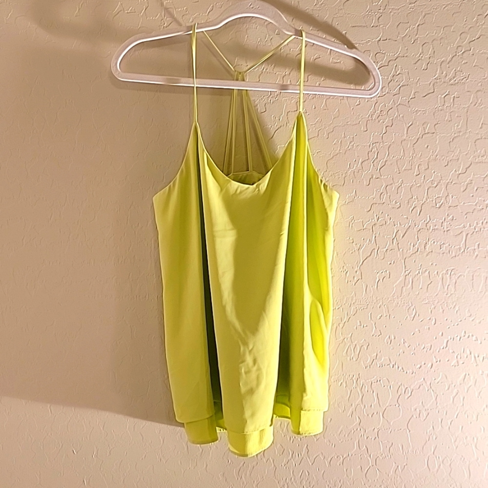 Willow & Thread lime green spaghetti strap tank top size Medium